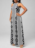 New Geometric Print Black Bib Neck Dress Sz M! Retails $56+