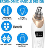 New Blackhead Remover Pore Vacuum, Upgraded Electric Facial Pore Cleaner with 5 Suction Power & 5 Probes, 4 Pimple Popper Tools, USB Rechargeable Blackhead Vacuum Kit for Women & Men