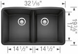 New Blanco Diamond U 2 Bowl Undermount Silgranit Sink - Anthracite Retails $1240.00 with the stainless grids!
