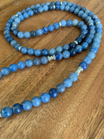 NEW Blue Aventurine 108-8mm Beaded Bracelet Mala Necklace, Known as the stone of discipline and inner strength