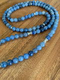 NEW Blue Aventurine 108-8mm Beaded Bracelet Mala Necklace, Known as the stone of discipline and inner strength