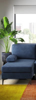 New AMULYA UPHOLSTERED LEFT CHAISE ONLY, missing 2 middle chairs & Right Chaise