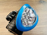 New MultiTech 10 Led Headlamp, 30 lumens of output, 8 super bright white LED lights, and 2 red blinking LED lights! BLUE