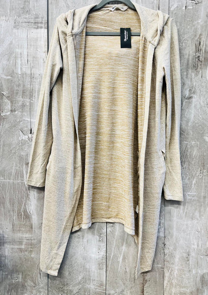 New Women's Open front long Cardigan in beige by Bluenotes, Sz S! Ultra soft, lightweight, cozy! 2 side pockets!
