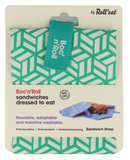 New Retails $15+ Boc'n'Roll Reusable sandwich wrap, unfolds to a placemat, washable, green tiles