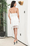 New Bodycon Spaghetti Straps Lace Little White Dress Fits S/M