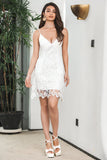 New Bodycon Spaghetti Straps Lace Little White Dress Fits S/M