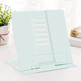 New MSDADA Desk Book Stand Metal Reading Rest Book Holder Angle Adjustable Stand Document Holder Portable Sturdy Lightweight Bookstands-Textbooks Tablet Music Books Cook Recipe (Macaron Green)