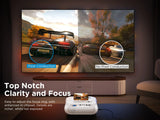 New Bomaker S5 White Projector! True Wifi Projector, No More Extra Adapters, No Cut-Out, Zero Latency! Includes portable screen!