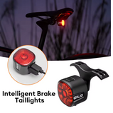 New GIYO Bicycle Tail Light IP66 Waterproof Smart Brake Light for Mountain Road Bike Warning Type-C Fast Charging 6 Modes Tail Light