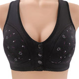 New 3 Pack hcuribad Push Up Bras, Comfortable Daisy Bras, Front Closure Cotton Black, Sz 50 (fits like 1x-2x)
