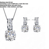 New 925 Sterling Silver Needle Bridal Jewelry Set Classic 4 Claws Crystal Ring Crystal Pendant Women Girls Engagement Anniversary