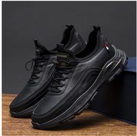 New Men Shoe Thick Sole Black Men Casual Sneaker Designer Shoe British Style Shoe Men Leather Original Zapatillas De Hombre 2024 Zapatos Sz 13