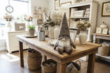 New Retails $45+ 16 inch Woodland Weighted plush sitting shelf gnome with knit, wool and faux fur detailed boots, mitts & hat