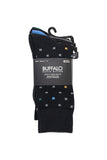 New Retails $25+ Buffalo Crew socks, assorted colours - 4 pairs Sz 7-12 Black, Grey, Multi