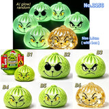 Christmas Grinch buns No.31568 8.5 cm with box! Choose Glow or Choose your own B normal buns choose your own - not glow! Pre-Order