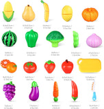 New in box! 27 PCS Kitchen Cutting Food Toy,Color Sorting Toy Set,Pretend Play Food Set for Toddlers,Cutting Vegetables and Fruits,Kitchen Playset with 5 Bushel Basket and Kitchen Accessories for Kids Ages 3+