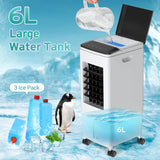 Light use Retails $180 Portable Air Conditioner, 2024 Upgrade 3-IN-1 Air Conditioner with 3 Speeds, 6L Evaporative Air Cooler w/7H Timer, 60°Oscillation, Remote Control Swamp Cooler Air Conditioner Portable for Room, Home