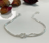 NEW Sterling Silver Stamped 925 Infinite Love Knot Bracelet!