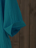 NEW Retails $62, Women's Boho-Chic Dandelion Print Blouse - Vacation-Ready, Button-Up Design with Ruffled Sleeves, Lightweight Polyester, Perfect for Summer Outings, Floral Print Blouse, Dark Cyan, Sz XL