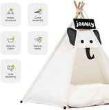 NEW Ealing Pet Teepee with Cushion for Dogs and Cats Puppies House with Bed Pet Tent Bed Indoor Outdoor (Modern)