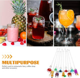 New Cabilock 10pcs Cocktail Stirrers Sticks Cocktail Muddler for Home Kitchen Bar Party (Random Color)