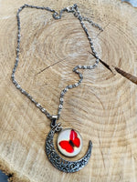 Brand new Cabochon Moon Necklace! Lobster clasp closure with 3 inch extender! Silver Zinc Alloy, Lead & Nickel Free!