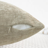 New CaliTime Pack of 2 Cozy Throw Pillow Covers Cases for Couch Sofa Home Decoration Solid Dyed Soft Chenille 18 X 18 Inches Light Taupe