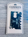 NEW Camper's Multi-Tool Card, Black, "Lake Life"