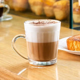 NEW Set of 4 Americano 270 ML Nadir Commercial Grade Glass Mugs, Ideal for enjoying hot drinks!