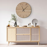New in box! Large 2 Foot Diameter (24") CARMINE Statement Wood Wall Clock with gold & black accents, Retails $169+