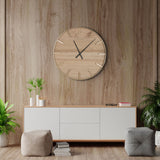 New in box! Large 2 Foot Diameter (24") CARMINE Statement Wood Wall Clock with gold & black accents, Retails $169+