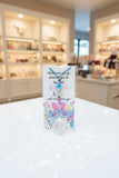 New Acrylic Crystal guardian angel sun catcher and car charm, featuring a colourful beaded strand, floral-patterned acrylic wings, and a faceted crystal prism, blue hanger