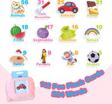 New Card Early 112 Cards Talking Flash Cards Educational Device -Learning Animals Colors Shapes Sight Words Ages for 1-5 Yrs, 224 Words, Pink