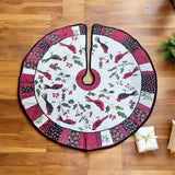 New Cardinal Print Quilted Tree Skirt, 48 inch diameter