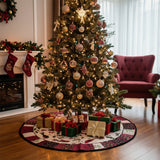 New Cardinal Print Quilted Tree Skirt, 48 inch diameter