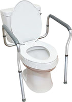 New in box! Carex Toilet Safety Frame - Toilet Safety Rails and Grab Bars For Seniors, Elderly, Disable, Handicap - Easy Install With Adjustable Width/Height, Fits Most Toilets