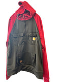 New Men's Carhartt Dupe Logo Hoodie in Burgundy & Black! Fits M/L