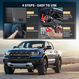 NEW 30000mAh Portable Car Jump Starter - 12V Lithium Portable Car Battery Booster Power Pack - Smart Clip Circuit Protection for 6L Gas 3L Diese with LED Flashlight (Black)