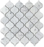New SET OF 10 (12X12 SHEET) White Carrara Polished Lantern Marble Mosaic Tile, Covers 10 Sq. Ft!  Retails $340+