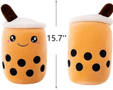 New Cartoon Milk Tea Boba latte Cup Shaped Pillow with Suction Tubes Stuffed Soft Cushion for Kids Birthday Gifts