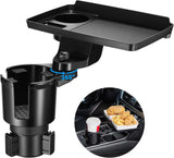 Retails $60+ Cup Holder Tray for Car, 2 in 1 Detachable Car Food Table Tray with Solid Base & Phone Slot,Car Cup Holder Expander with 360°Rotation Tray for Travel Road Essentials