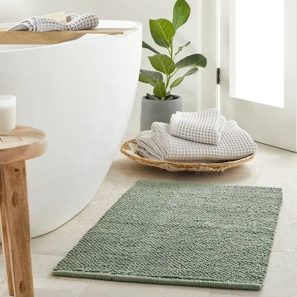 New Casaluna Textured Bath Mat Rug - Sage Green - 21x34in