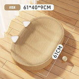 New Cardboard Cat Scratcher Mat - 24 Inch 2 in 1 Oval Cat Scratching Pad Cat Toys with Ball Toy for Indoor Cats,Board Nest Suitable Cats to Rest and Grind Claws (with Ear)