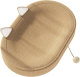 New Cardboard Cat Scratcher Mat - 24 Inch 2 in 1 Oval Cat Scratching Pad Cat Toys with Ball Toy for Indoor Cats,Board Nest Suitable Cats to Rest and Grind Claws (with Ear)