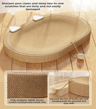 New Cardboard Cat Scratcher Mat - 24 Inch 2 in 1 Oval Cat Scratching Pad Cat Toys with Ball Toy for Indoor Cats,Board Nest Suitable Cats to Rest and Grind Claws (with Ear)