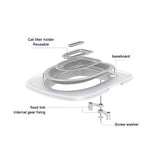 New Retails $47+ Cat Toilet Training Kit, Pet Supply, Strong Bearing Capacity, Removable Design, Reusable Cat Toilet Trainer and Shapes Toilets, Train Your Cat to Use Toilet(White & Grey)