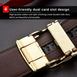 NEW Mens Leather Belt GG Belt New Automatic Click Metal Buckle Crocodile Pattern Belt Men's Luxury Leather Black w/ Silver Buckle, belt length 37 inches
