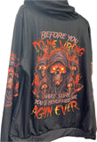 NEW Men’s Skull Hoodie Graphic "Before You Do Me Wrong Make Sure You’ll Never Need Me Again Ever", Sz XL, Black