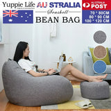 NEW EIMELI Bean Bag Sofa Chairs Cover Classic Lazy Lounger Bean Bag Storage Chair for Adults Children, Grey Sz XL